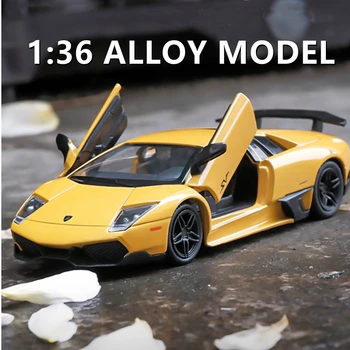  Модель автомобиля из сплава Lamborghini в масштабе 1:36, Отлитая под давлением, Игрушки для мальчиков, коллекция игрушек на день рождения, коллекция автомобилей