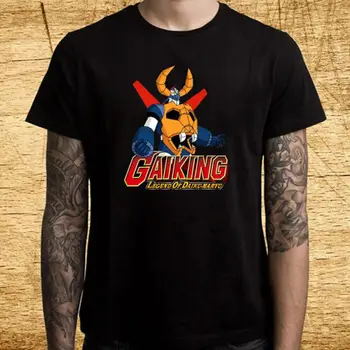  Мужская Черная футболка с логотипом аниме-сериала Gaiking Mecha, Размер S-5XL